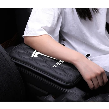 

PU Leather Car Armrest Mat Box Cover Auto Arm Rest Covers Storage Cars Storage Carpet Protector Pad Car-styling for Tesla model3