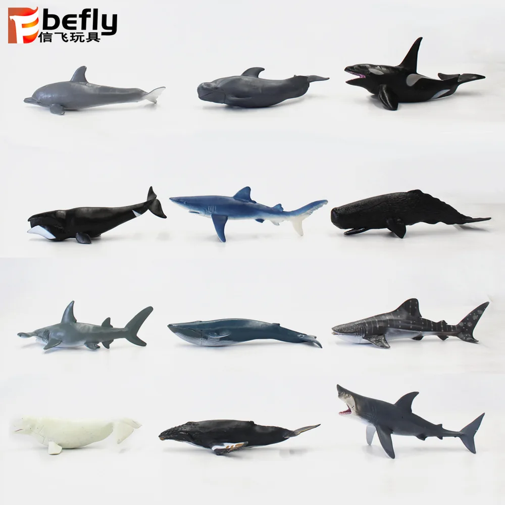 

12-in Bulk Model Oceans Animal Model Hammerhead Shark Great White Whale Shark Tiger Shark Children Toy Animals