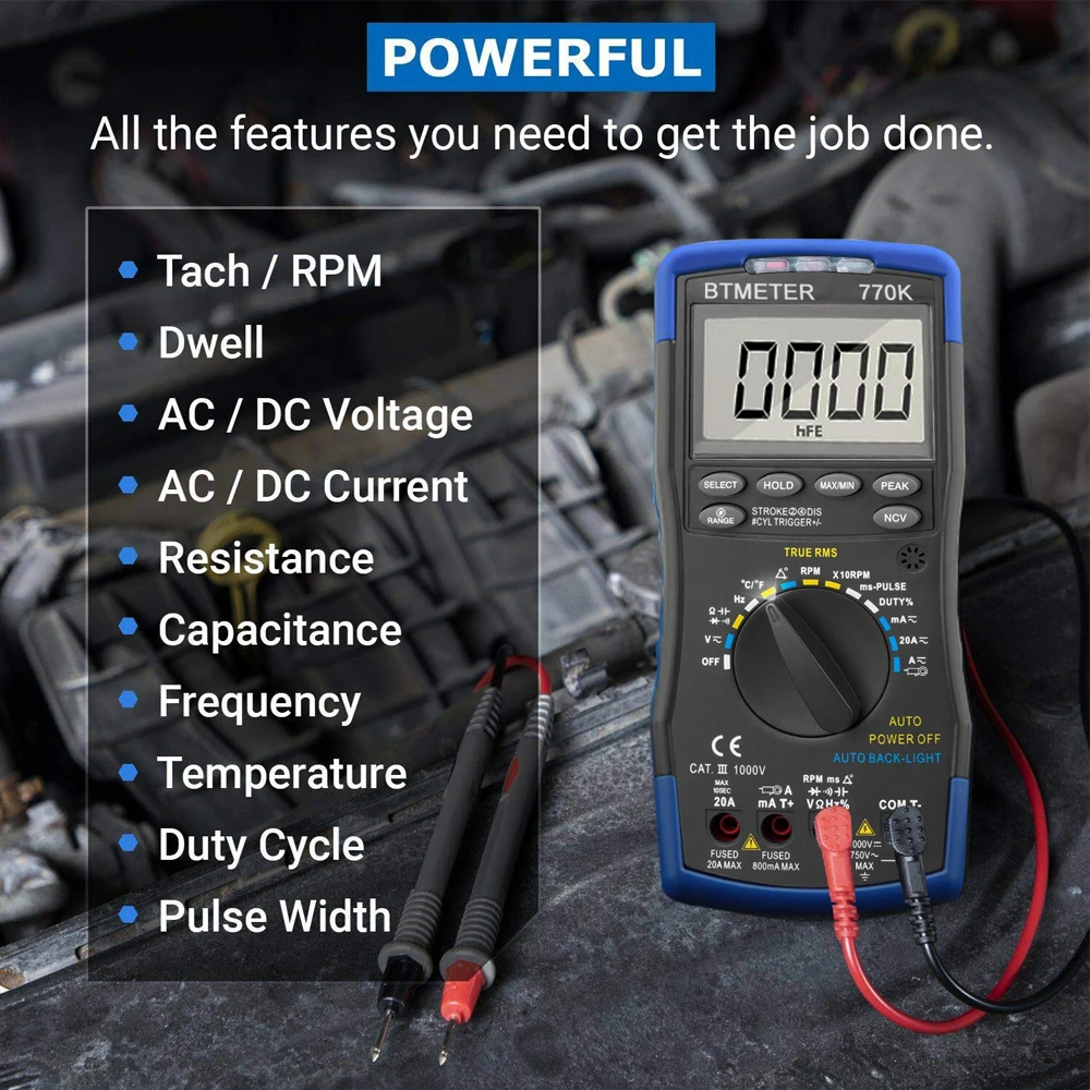 770K Digital Multimeter Auto Ranging Automotive NCV Measure AC/DC ...