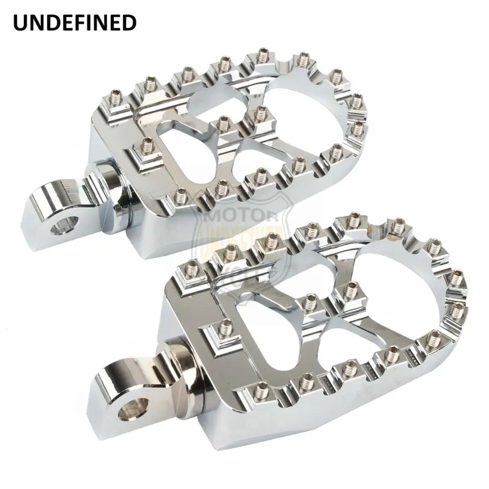 Chrome Широкие подножки MX Roating 360 CNC Fat Footpeg подножка поплавок для Harley Dyna Sportster Iron 883 Fatboy Wide Glide хром - Цвет: Chrome