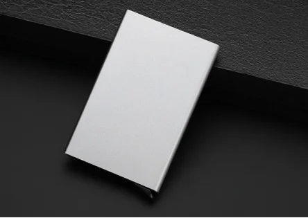 Rfid качество, кредитный держатель для карт, для мужчин, нержавеющая сталь, тонкий, анти-защита, для путешествий, ID, держатель для карт, мужской кошелек, металлический чехол, Porte Carte - Цвет: Серый