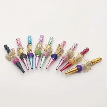 

7 Pcs/Lot Laser Hookah Mouthpiece tip Alloy Tips Shisha Smoking Filter Holder Nargile Chicha Pipe Holder,wholesale