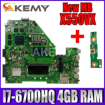 

AKEMY X550VX Laptop motherboard for ASUS X550VX X550V original mainboard 4GB-RAM I7-6700HQ GTX950M-4GB