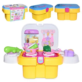

Simulation Cate Toy Children Puzzle House Play Vegetable Fruit Kitchen Kindergarten Girls and Boys Toy Random Colors