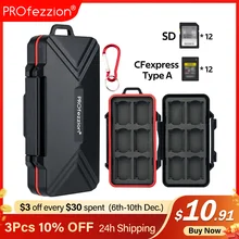 PROfezzion – étui de carte mémoire à 24 emplacements pour cartes SD/SDHC/SDXC/ CFexpress Type A, support de stockage étanche pour Sony A7 IV A7IV A7M4