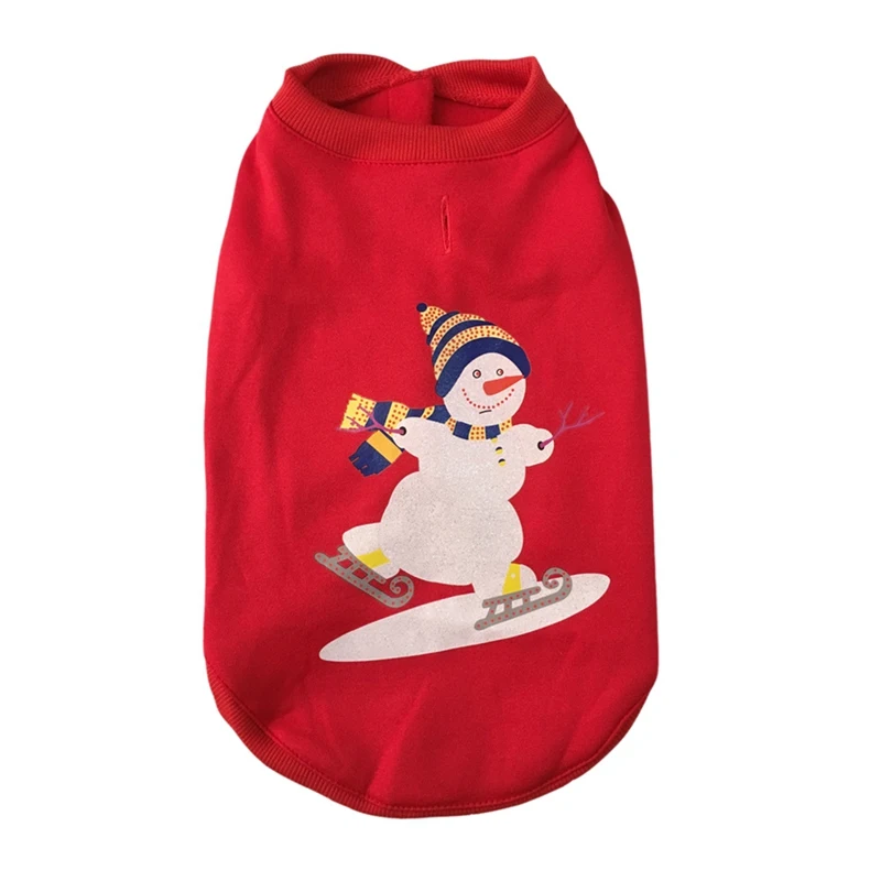 Winter Dog Clothes Christmas Xmas Warm Sweatshirt Coats Snowman Santa Printed Coat Jacket For French Bulldog Chihuahua