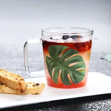 Оригинальность Loquat узор стеклянная чашка ВАСО Бытовая прозрачная холодная Напиток Фруктовый Сок чашка офис капучино латте кофе кружки