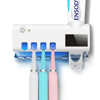

Solar Rechargeable Toothpaste Squeezers Germicidal Disinfection Toothbrush Holder UV-C light Ultraviolet Clean Drying Sterilizer