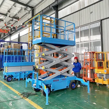 Online Factory Wholesale Scissor Type Electric Lift Platform Semi-Automatic Hydraulic Ascending Dispatch Trolley Portable Lift