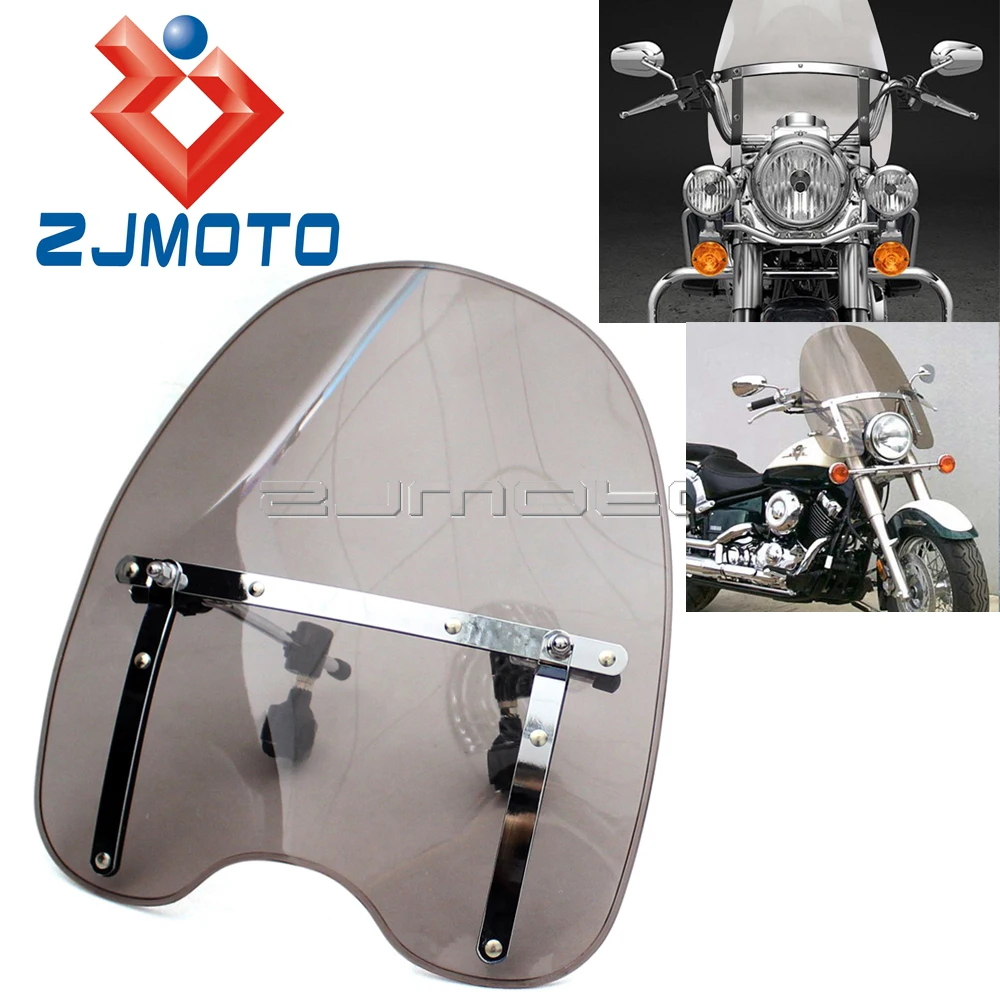 Универсальное лобовое стекло мотоцикла для Harley Honda Yamaha Shadow RS ACE Aero Spirit 750 1100 V Max 1200