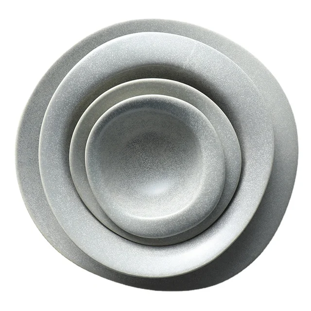 Guopin Design Északi Szürke Színű Kő Kalap Alak Sushi Tányér Rizs Tál Étterem Kavicsok Sima Mártás Edény - Image 2