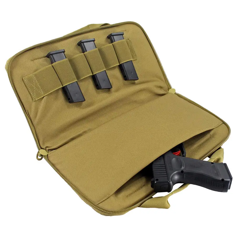 

Hunting Pistol Carry Bag Case 12" Gun Carrier Bag with Magazine Pouches Handgun Holster Padded Pistol Carrier Fishing Kit