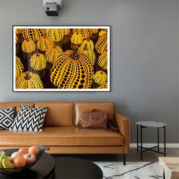 

Yayoi Kusama Canvas Aluminum Alloy Plexiglass Pumpkin Painting Home Living Room Art&Craft Decorative Painting M3805