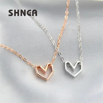 

925 Sterling Silver Hollow Love Heart Necklace Exquisite Fashion Creativity Wedding Necklaces For Women BN002