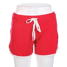 Женские хлопковые спортивные шорты с эластичной резинкой на талии для бега, летние свободные женские шорты для отдыха