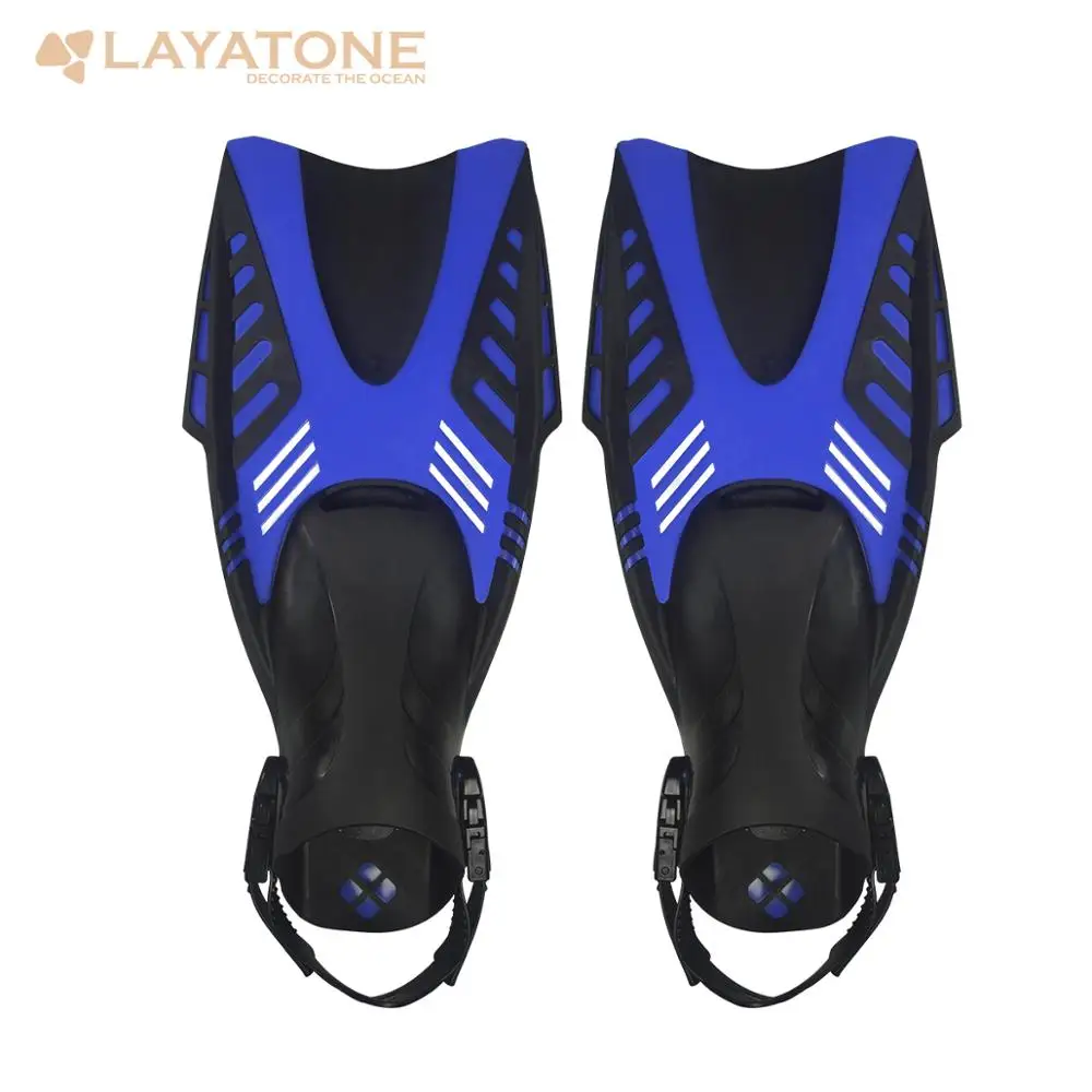 Blue LayaTone плавники для подводного плавания для взрослых, Короткие плавники для плавания, ласты для плавания, ласты для дайвинга с каблуком, F-27 для водных видов спорта - Цвет: Blue