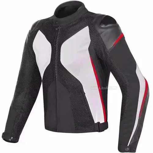 Dain Super Rider D-dry Black Red Jackets Mesh Motocross Motorbike Off-road Leather Jacket With Protector - Цвет: Black White Red