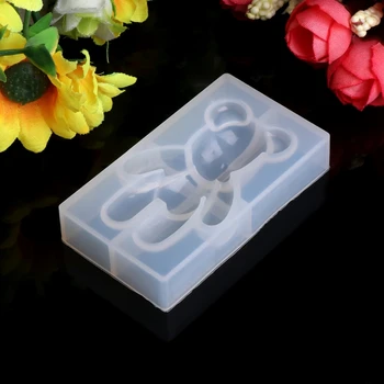 

Transparent Silicone Pendant Mould Resin Bear Shape DIY Jewelry Making Tool Fondant Cake 634D