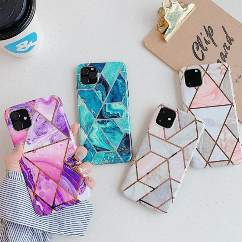 TPU Silicone Geometry Pattern Protective Phone Case For iPhone 11 Pro Max