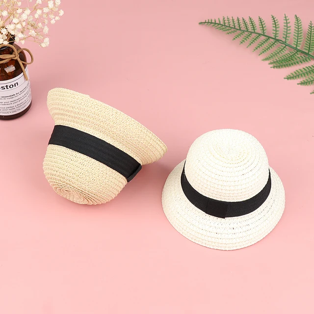 Fashion Doll House Hand-woven Straw Hat For 1/6 Doll Accessories Decoration For Blyth 4