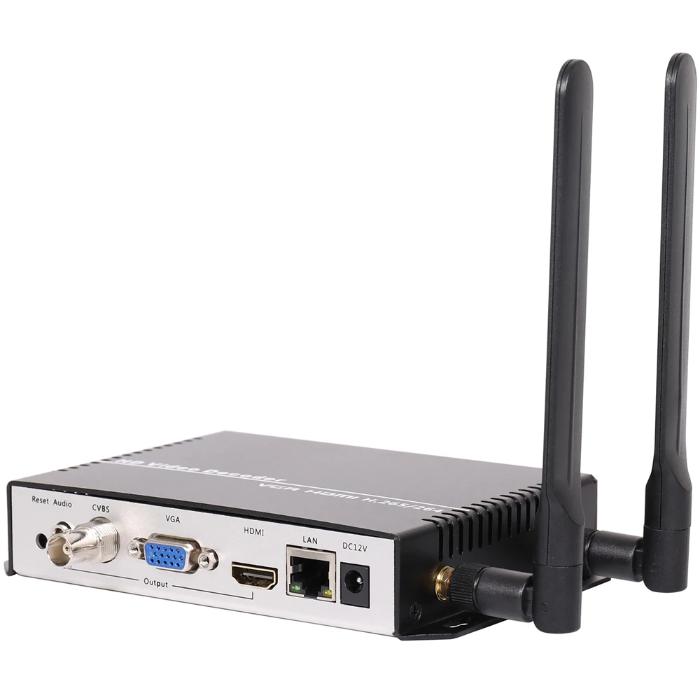 Декодер UHD 4K H.265 H.264 HDMI VGA CVBS WIFI HD SD видео IP потоковый декодер для SRT HTTPS RTSP RTMP UDP HLS к