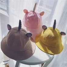 Японская мягкая Рыбацкая шляпа для девушек Женская Корейская Студенческая художественная пара маленькая свежая оригинальная Вельветовая шапка с единорогом
