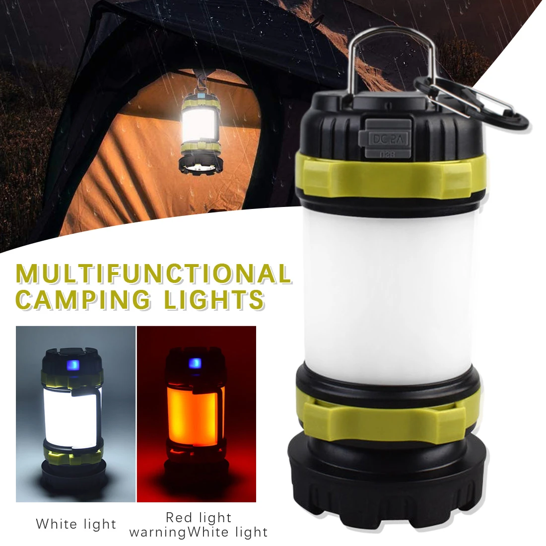 Portable Outdoor DEL Travail Lumière Imperméable Urgence Rechargeable Lampe Camping