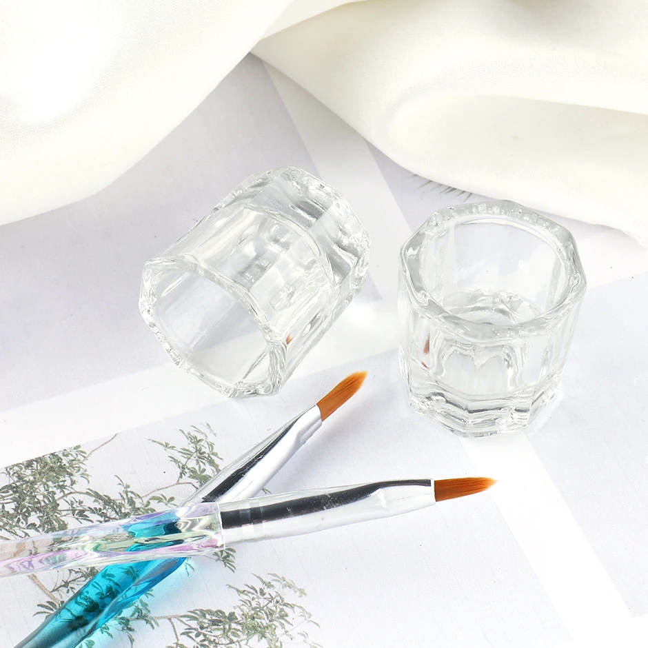 Manicure Tools Nail Tools Crystal Glass Nail Art Cup Washing Brush Container Acrylic Powder Liquid Dish Mini Salon Holder Manicure Accessories Tool CH1606 manicure tools nail tools