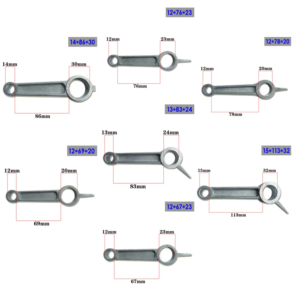 Silver Aluminum Alloy Air Compressor Connecting Link Rod 12×67×23 12×69×20 12×76×23 12×78×20 13×83×24 For Air Compressor