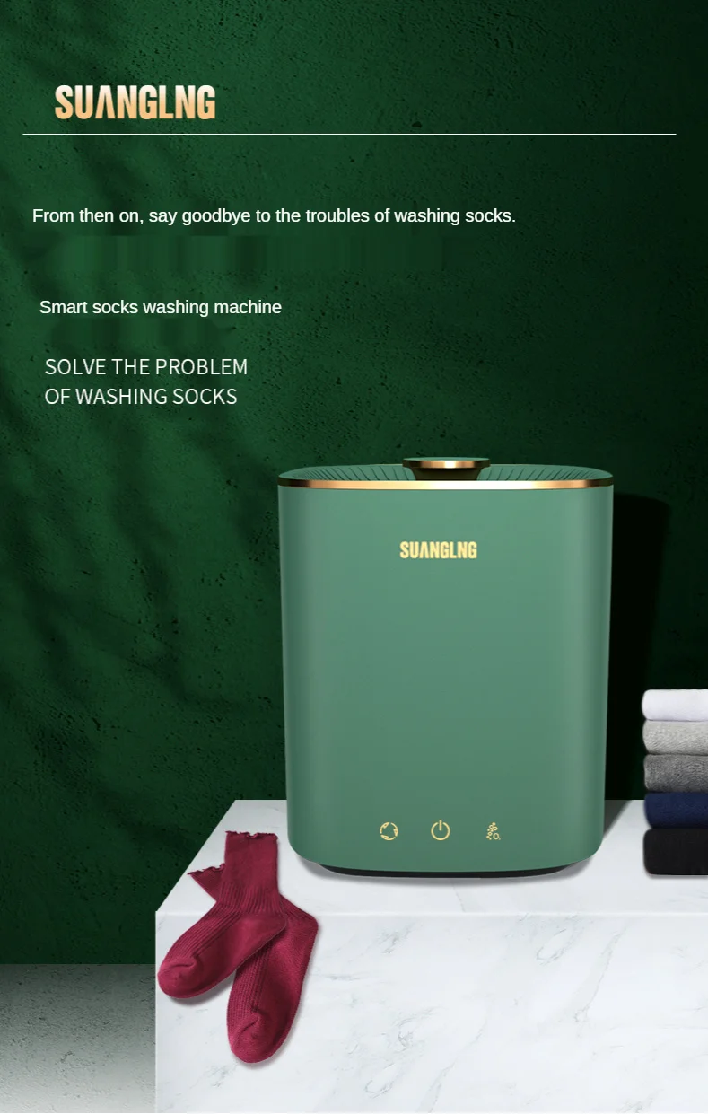 Suanglng – Mini Machine à laver Portable, capacité de 2,5 l, pour voyage, maison, slips, sous-vêtements, chaussettes, désinfection automatique