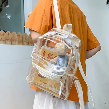 

Summer Backpack 2020 New Fashion Bag Female Ins Wind Fashion Backpack Transparent Waterproof PVC Jelly Bag