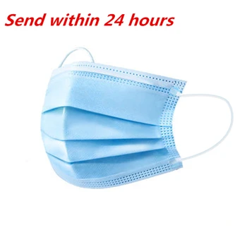 

Stock 50 PCS 3 Layer Disposable Face Mask Anti PM2.5 Influenza Bacterial Facial Dust-Proof Safety Protective Mouth Masks Unisex