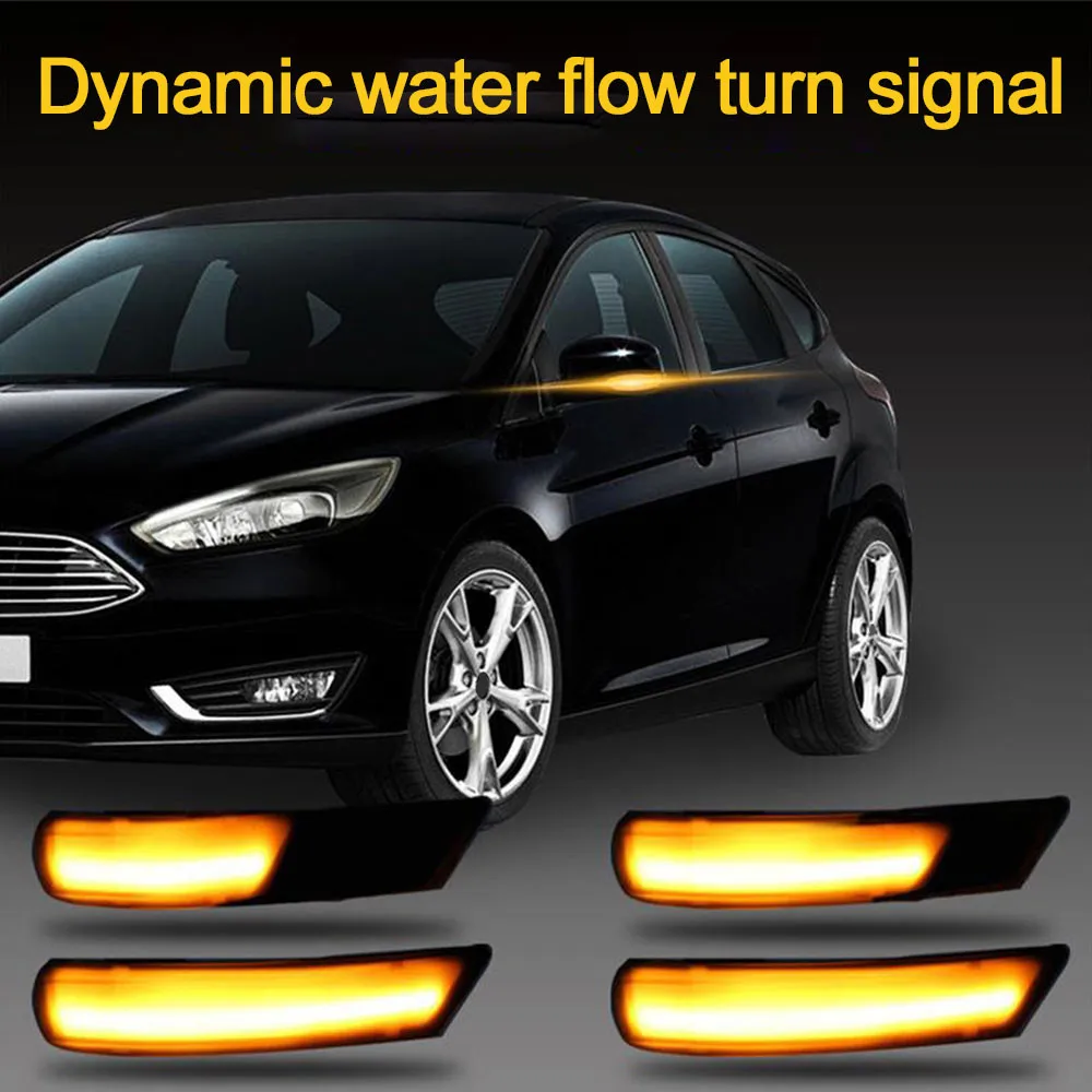 

2pcs Side Wing Rearview Mirror Indicator Blinker LED Dynamic Turn Signal Lamp for Focus 2 3 MK2 MK3 Mondeo MK4 Car Light