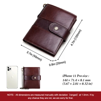 

Fashionable Hot Men's Wallet, Leather Buckle, Retro Cowhide Men's Bag, Casual Coin Purse