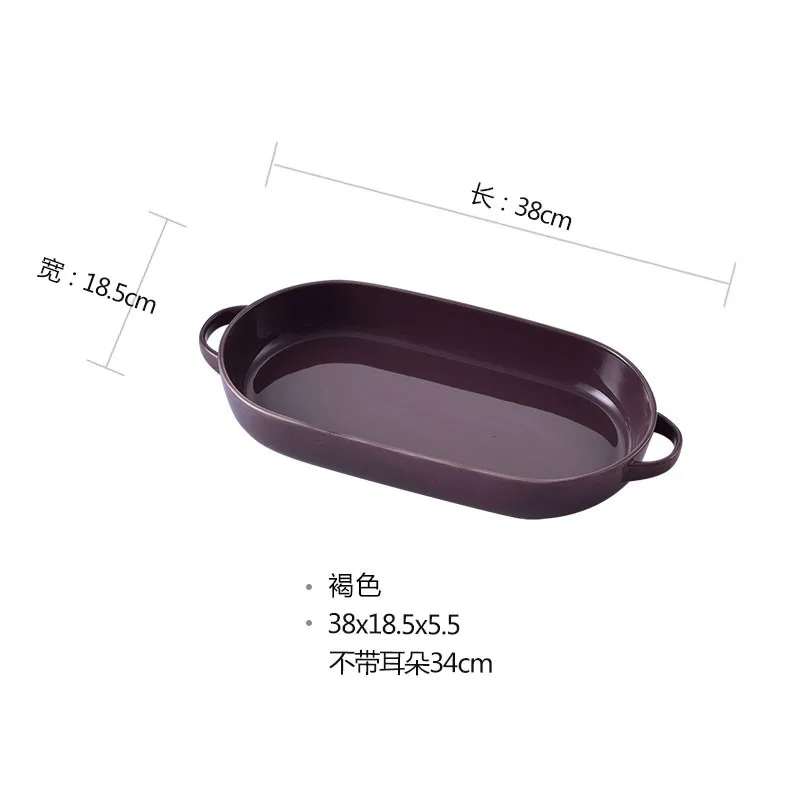 Creative large Ceramic Cheese Baked Plate With handle Household Baking Dish Tray Western Dishes Oven Multi-color Bowl