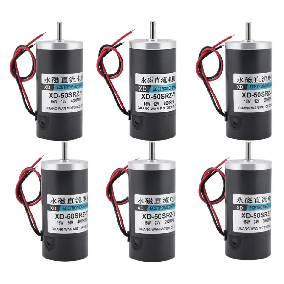 

1Pcs Speed Adjustable High Torque Motor DC 15W High Torque Micro Motors Adjustable Speed CW/CCW 12V 24V