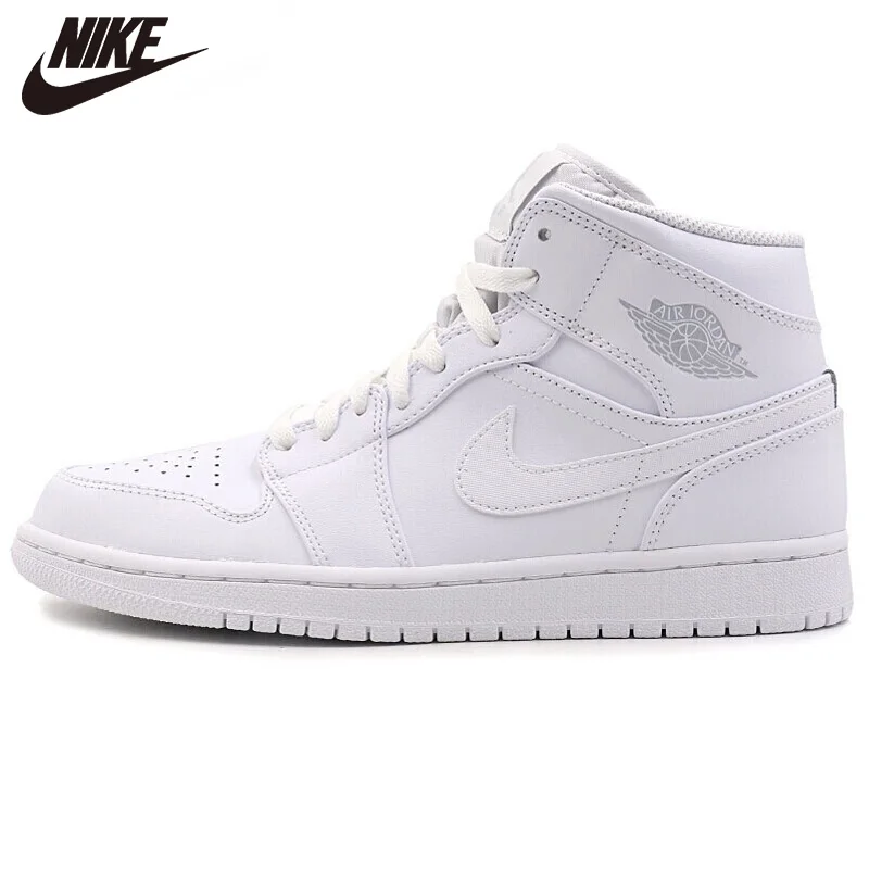 Nike Air Jordan 1 Mid AJ1 MID оригинальные мужские баскетбольные обувь дышащая кроссовки спортивные уличные спортивные дизайнерские #554724