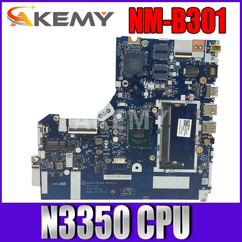 NM-B301 для Lenovo 320-15IAP материнская плата ноутбука DG424 DG524 Материнская Плата ЦП N3350 DDR3 100%