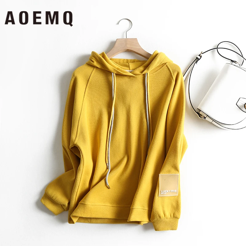 AOEMQ модные свитера 5 однотонных цветов толстый теплый осенний спортивный свитер с капюшоном непромокаемый свитер для дождливого дня Женская одежда