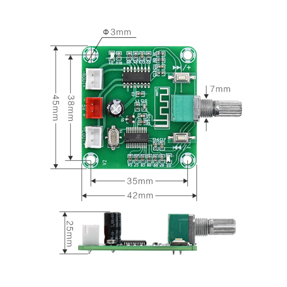 AIYIMA PAM8403 Bluetooth-compatible Power Amplifier Audio Board 5Wx2 Hifi Home Theater Stereo Mini Amp DIY Portable BT Speaker