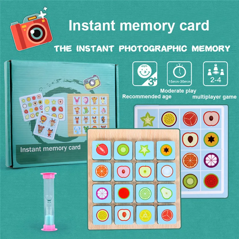 

Instant Memory Board Games Wooden Toy Puzzle Children Educational Learning Party Game Toys For Children And Adult #30N13
