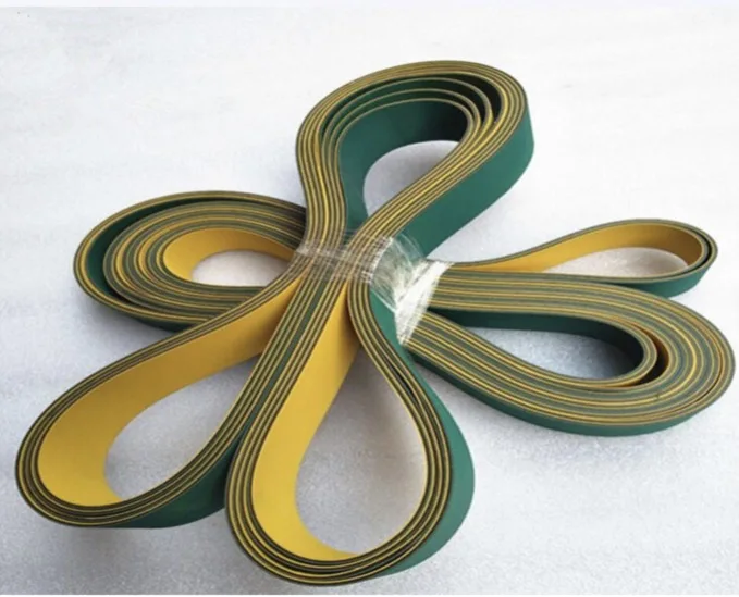 

2x20x600mm Yellow green Nylon sheet baseband textile flat belt transmission beltcan Customized size