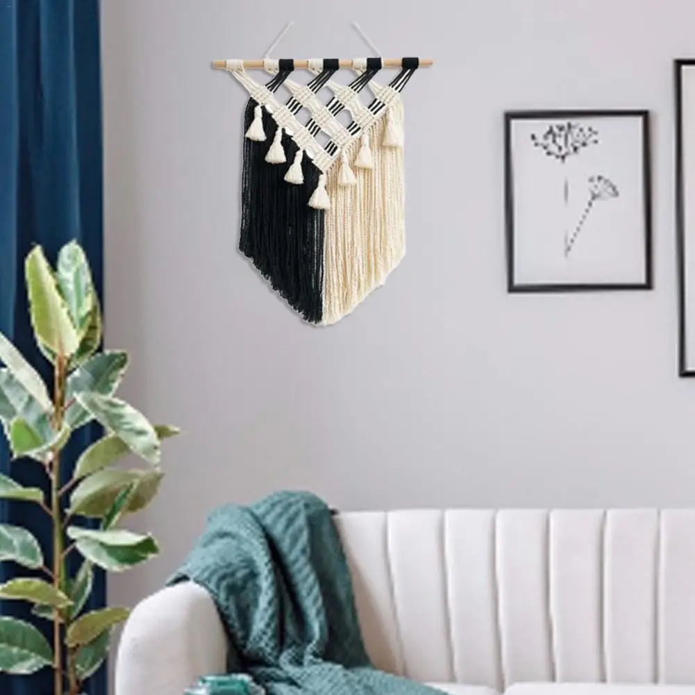 Гобелены ручной работы из хлопчатобумажной веревки настенный кружевной гобелен украшение для гостиной спальни украшение стены