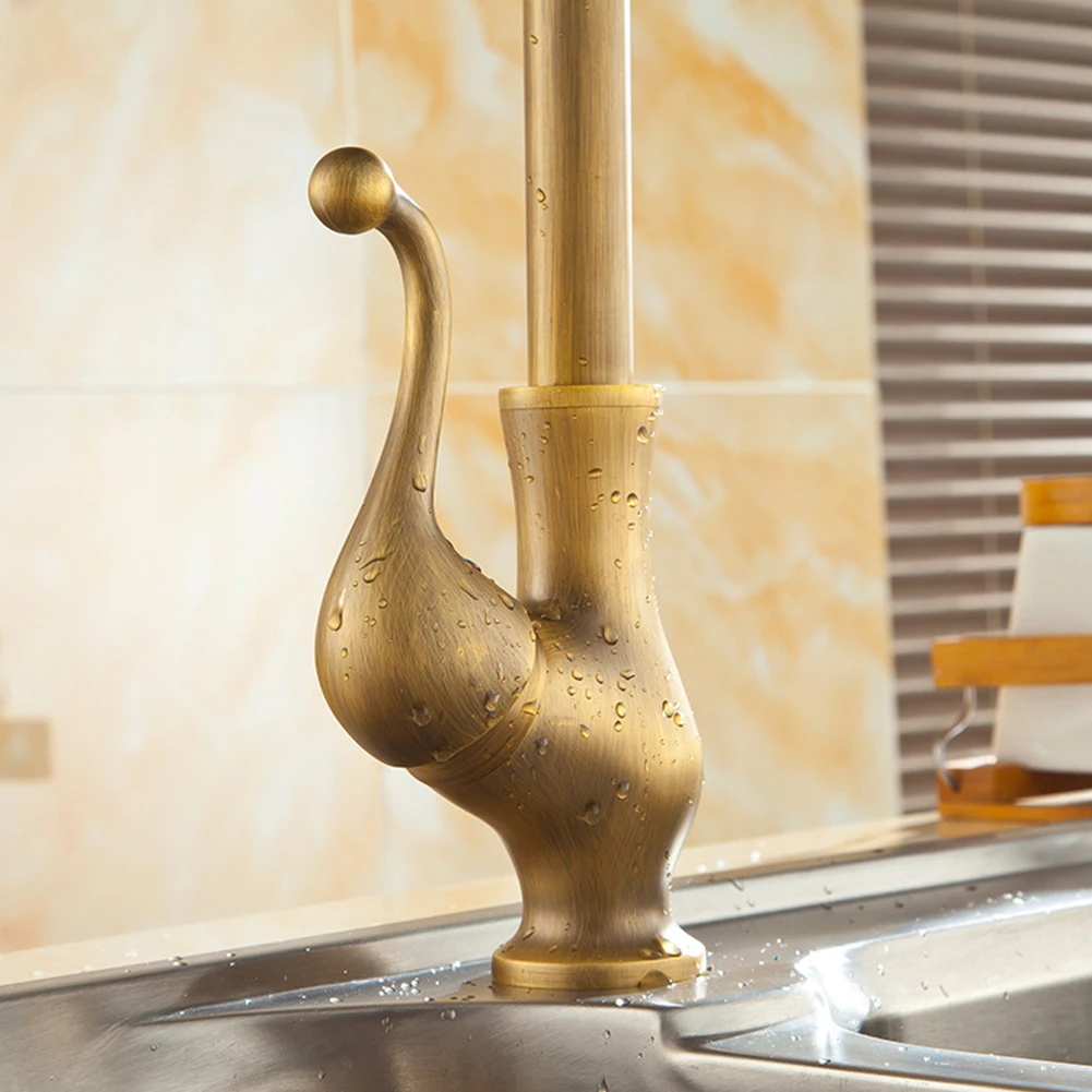 

Durable Hot Cold Antique Anti Corrosion Bathroom Easy Install Faucet Rotatable Free Control Decorative Rustproof Copper Kitchen