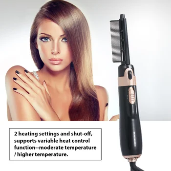 

4 in 1 Hair Dryer Styler and Volumizer Hair Curler Straightener Blow Dryer Brush Rotating Blow Dryer Comb