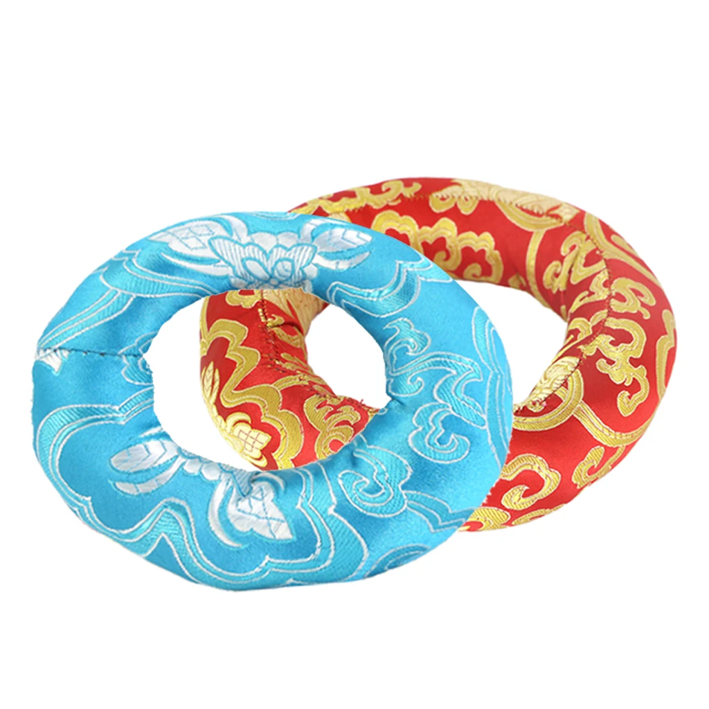 2 шт. шелковая парча кольцо Подушка для тибетской поющей чаши