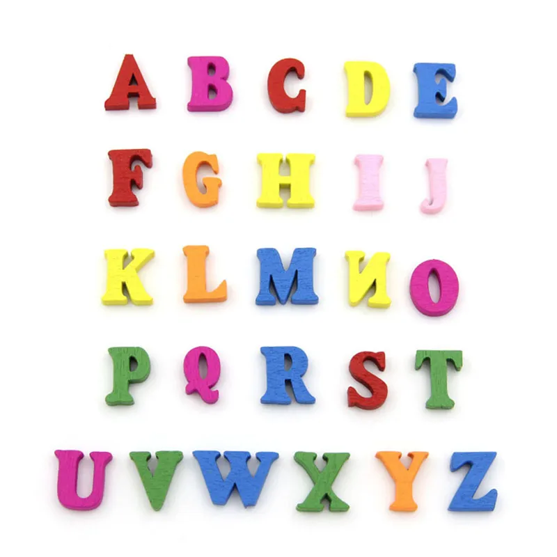 100 шт./лот DIY Деревянные алфавитные поделки детские развивающие буквы Эрудит красочные ремесленные головоломки игрушки для детей
