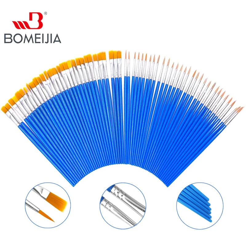 12 Uds. De pinceles de nailon para pintar, accesorios de arte para niños, pincel para pintar con acuarela, artículos de dibujo artístico