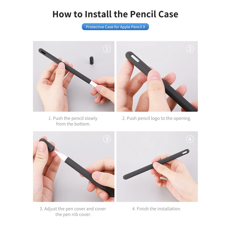Мягкий силиконовый чехол ROCK для Apple Pencil 2, защитный чехол для iPad, планшета, стилус, защитный чехол для Apple Pen 2nd