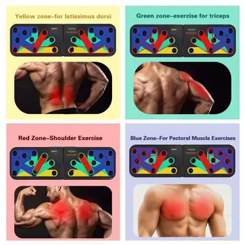 

Push Up Board 9 in 1 System Body Building Fitness Pushup Stands Pair ABS Engineering Plastic Bars Hand Grip Trainer